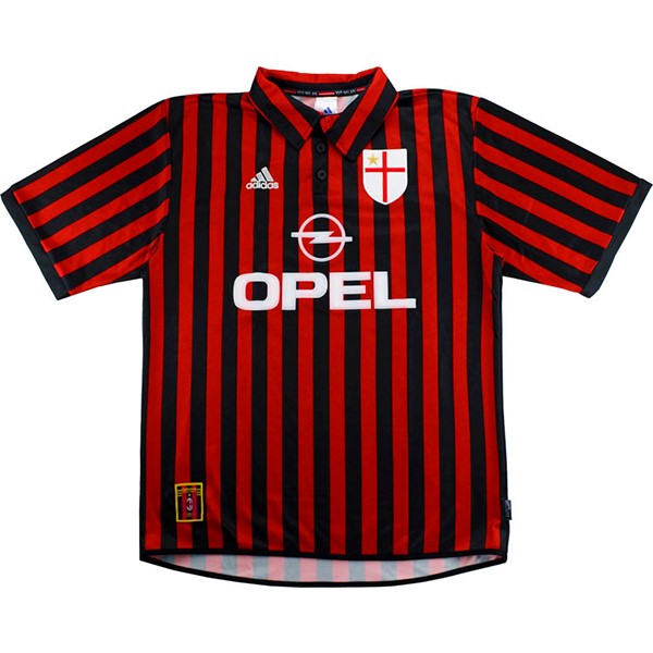 Camiseta AC Milan 1ª Kit Retro 1999 2000 Rojo